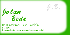 jolan bede business card